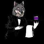 A wolf who is employed as a butler